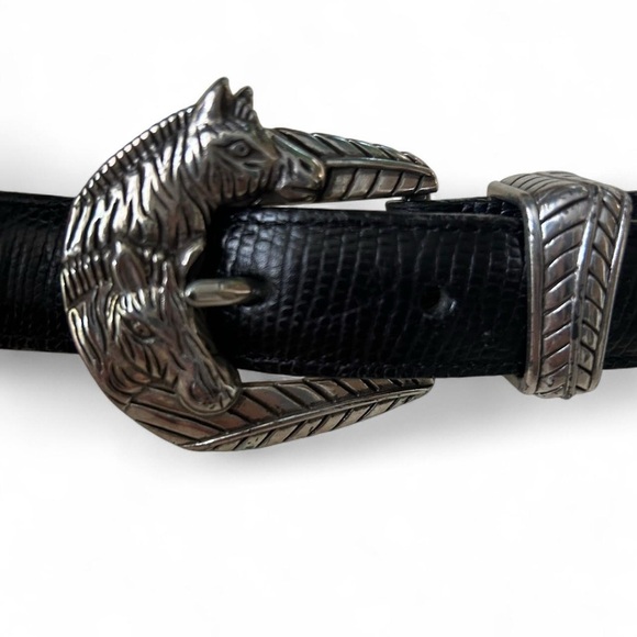 Vintage Brighton Black Belt w/ Zebra Buckle | Size M/L (32”) 🦓🖤 - Picture 7 of 8